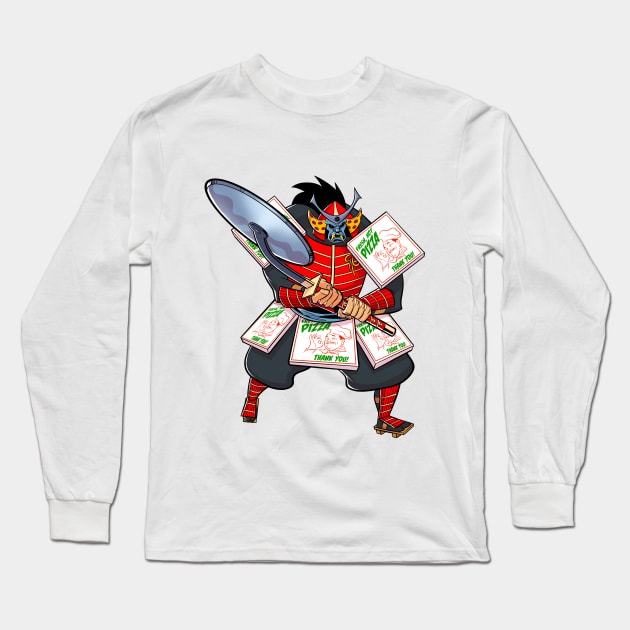 Pizza Samurai Long Sleeve T-Shirt by tommartinart